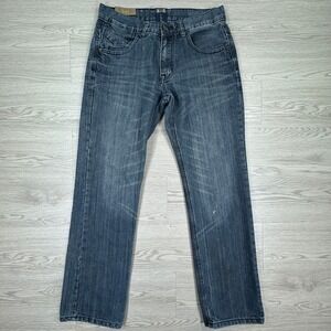 F.U.S.A.I. Men's Jeans 1997 Straight Leg Blue 32x32 Embroidered Pockets Casual